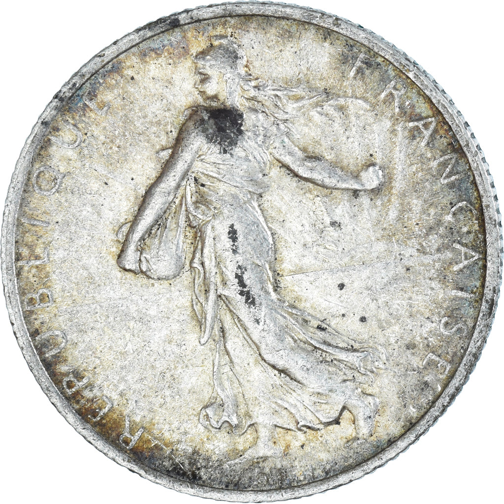 Munten, Frankrijk, Semeuse, 2 Francs, 1914, Castelsarrasin, ZF+, Zilver