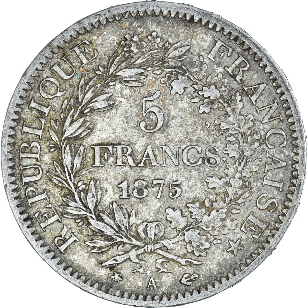 Coin, France, Hercule, 5 Francs, 1875, Paris, VF(30-35), Silver, KM:820.1