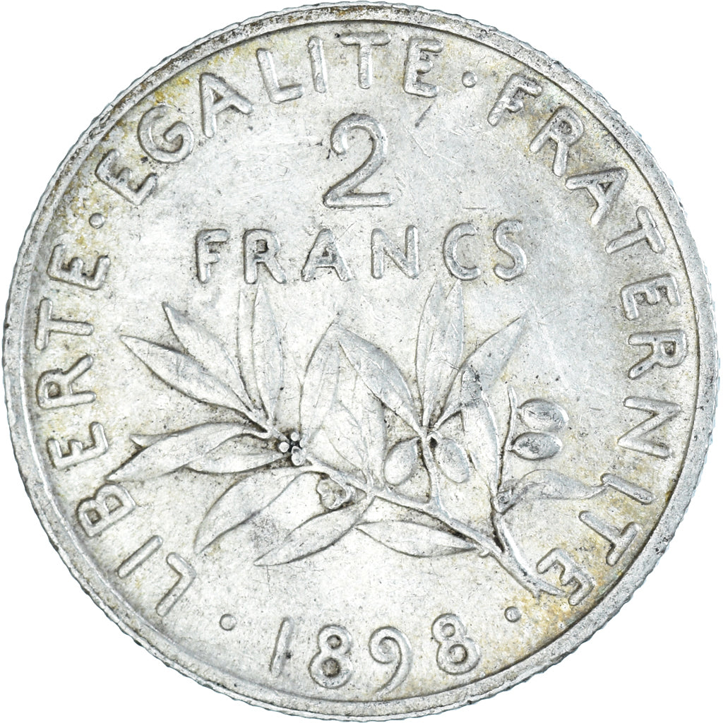 Coin, France, Semeuse, 2 Francs, 1898, Paris, EF(40-45), Silver, KM:845.1