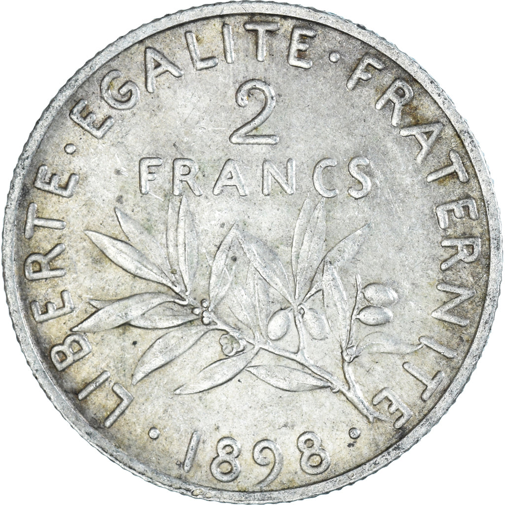 Moeda, França, Semeuse, 2 Francs, 1898, Paris, EF(40-45), Prata, KM:845.1