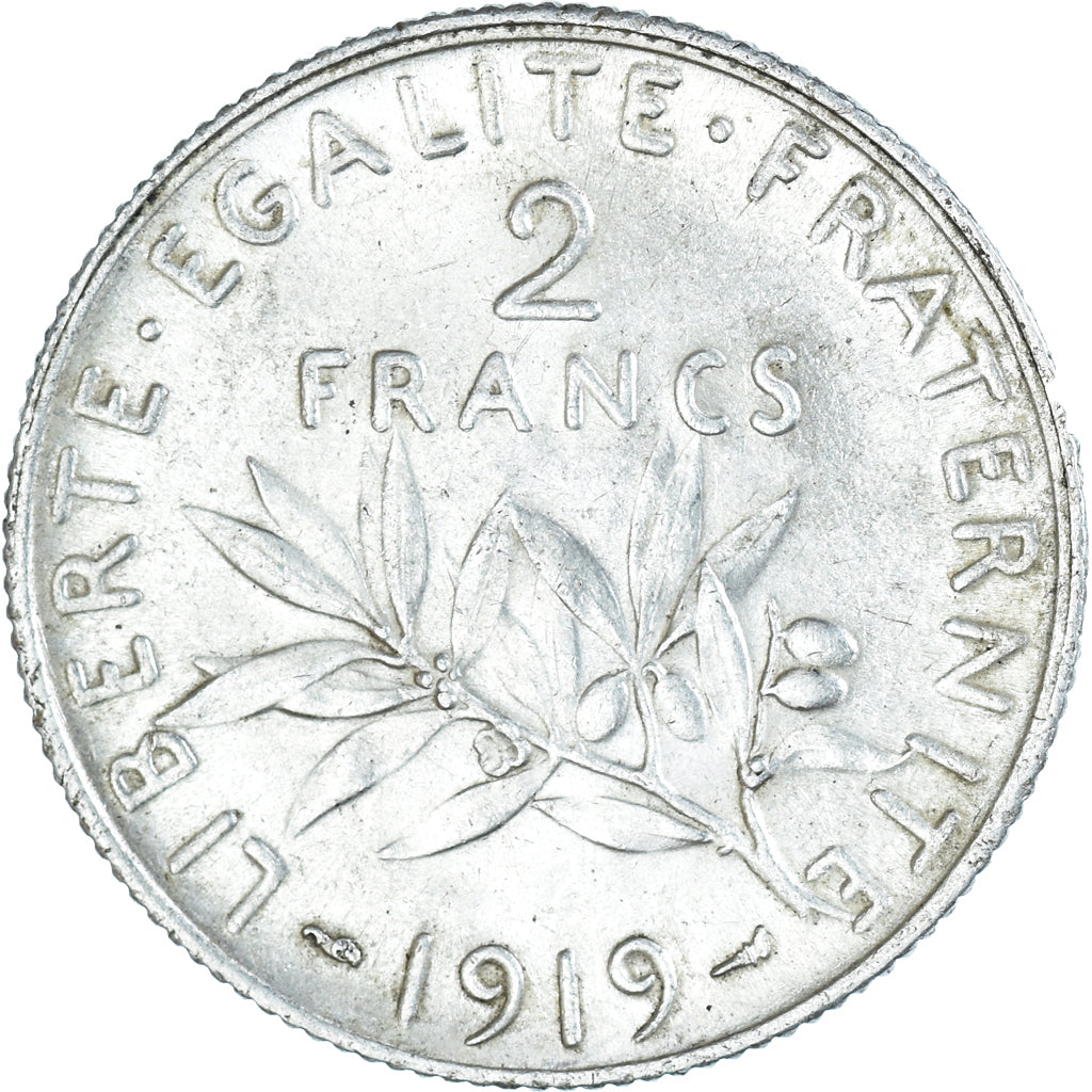 Coin, France, Semeuse, 2 Francs, 1919, Paris, MS(63), Silver, KM:845.1