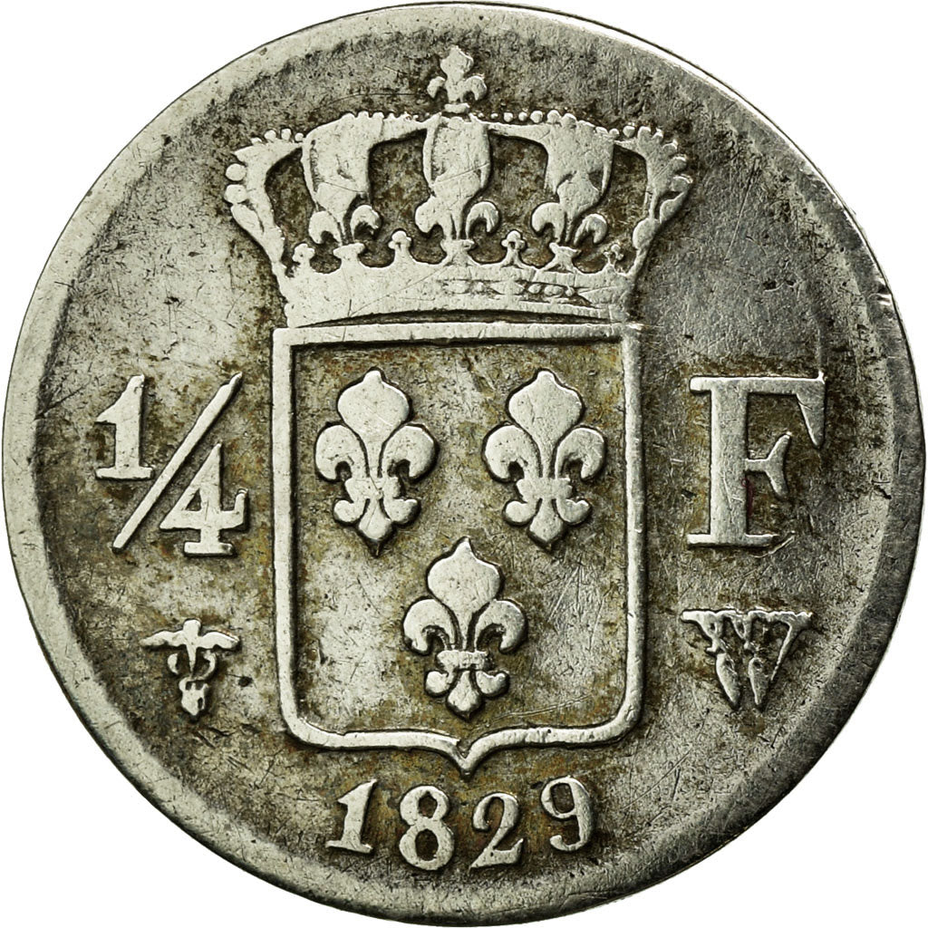 Monnaie, France, Charles X, 1/4 Franc, 1829, Lille, TTB, Argent, Gadoury:353