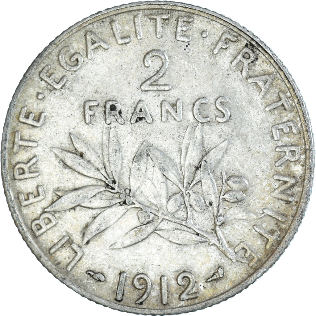 Monnaie, France, Semeuse, 2 Francs, 1912, Paris, TB+, Argent, Gadoury:532