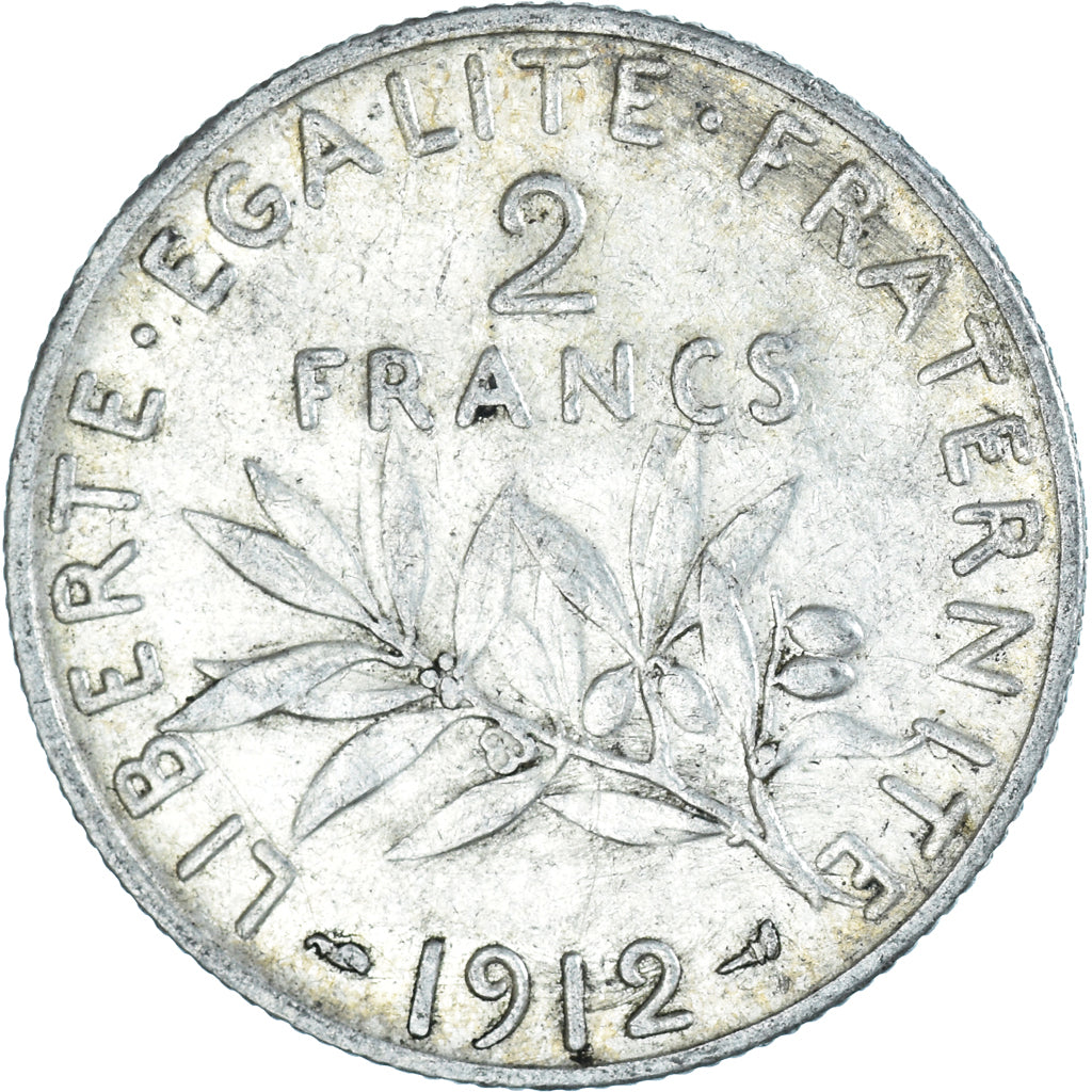 Coin, France, Semeuse, 2 Francs, 1912, Paris, VF(30-35), Silver, KM:845.1