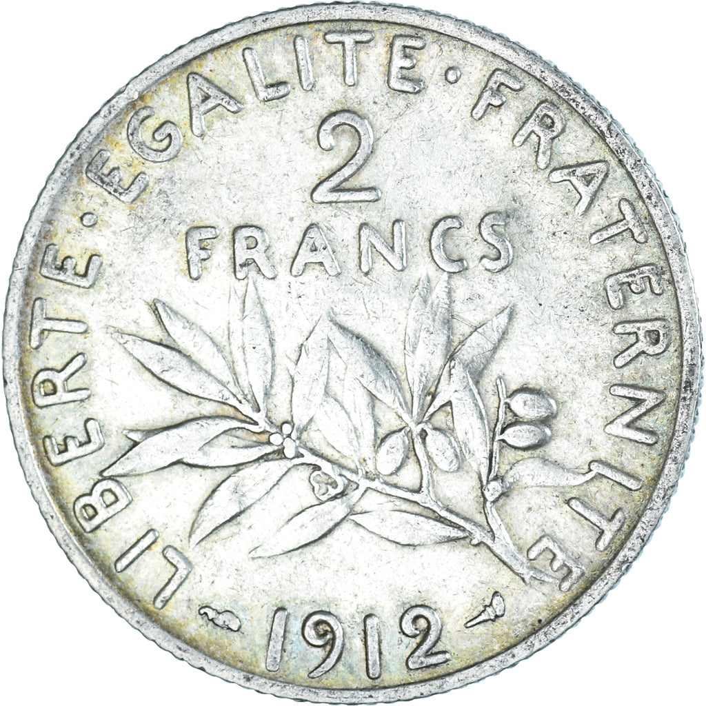 Monnaie, France, Semeuse, 2 Francs, 1912, Paris, TTB, Argent, Gadoury:532
