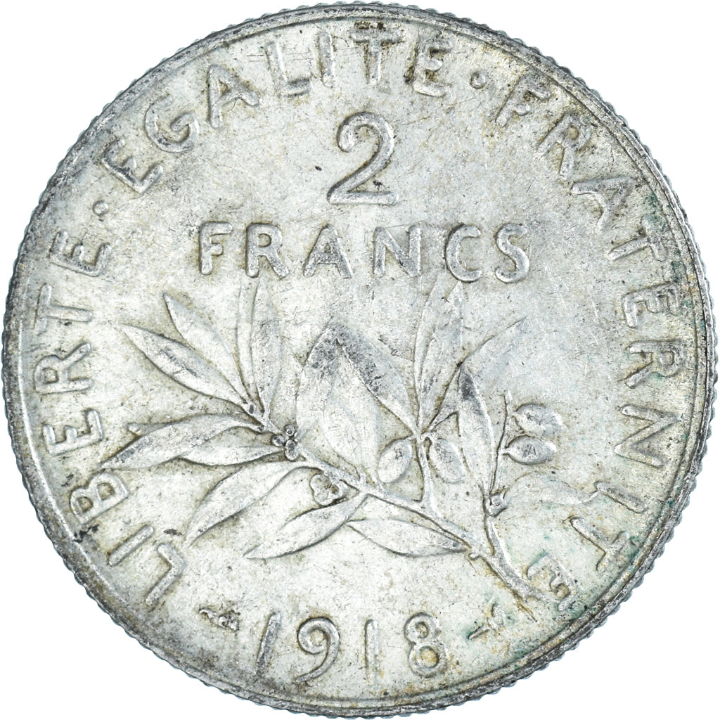 Monnaie, France, Semeuse, 2 Francs, 1918, Paris, TTB, Argent, Gadoury:532