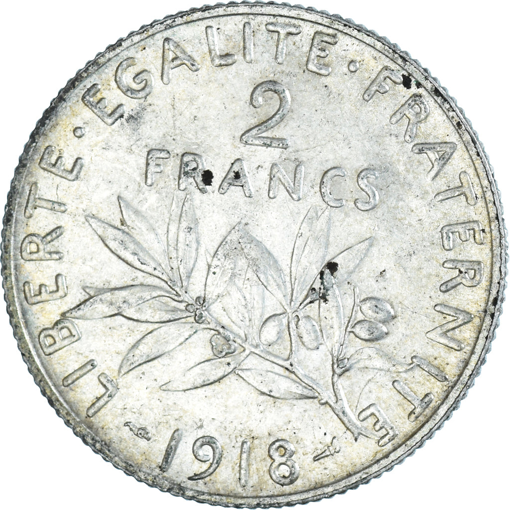 Monnaie, France, Semeuse, 2 Francs, 1918, Paris, TTB, Argent, Gadoury:532