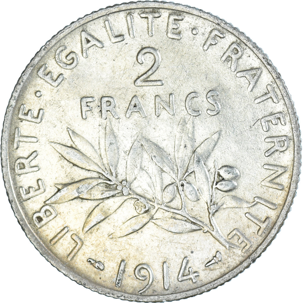 Monnaie, France, Semeuse, 2 Francs, 1914, Paris, TTB, Argent, Gadoury:532