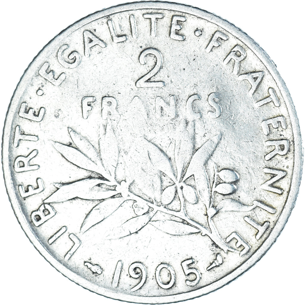 Coin, France, Semeuse, 2 Francs, 1905, Paris, VF(20-25), Silver, KM:845.1