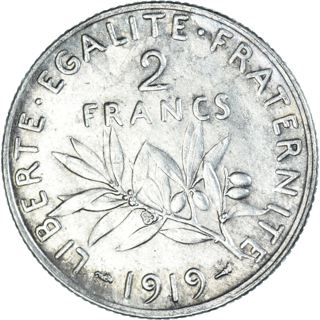 Coin, France, Semeuse, 2 Francs, 1919, Paris, MS(60-62), Silver, KM:845.1