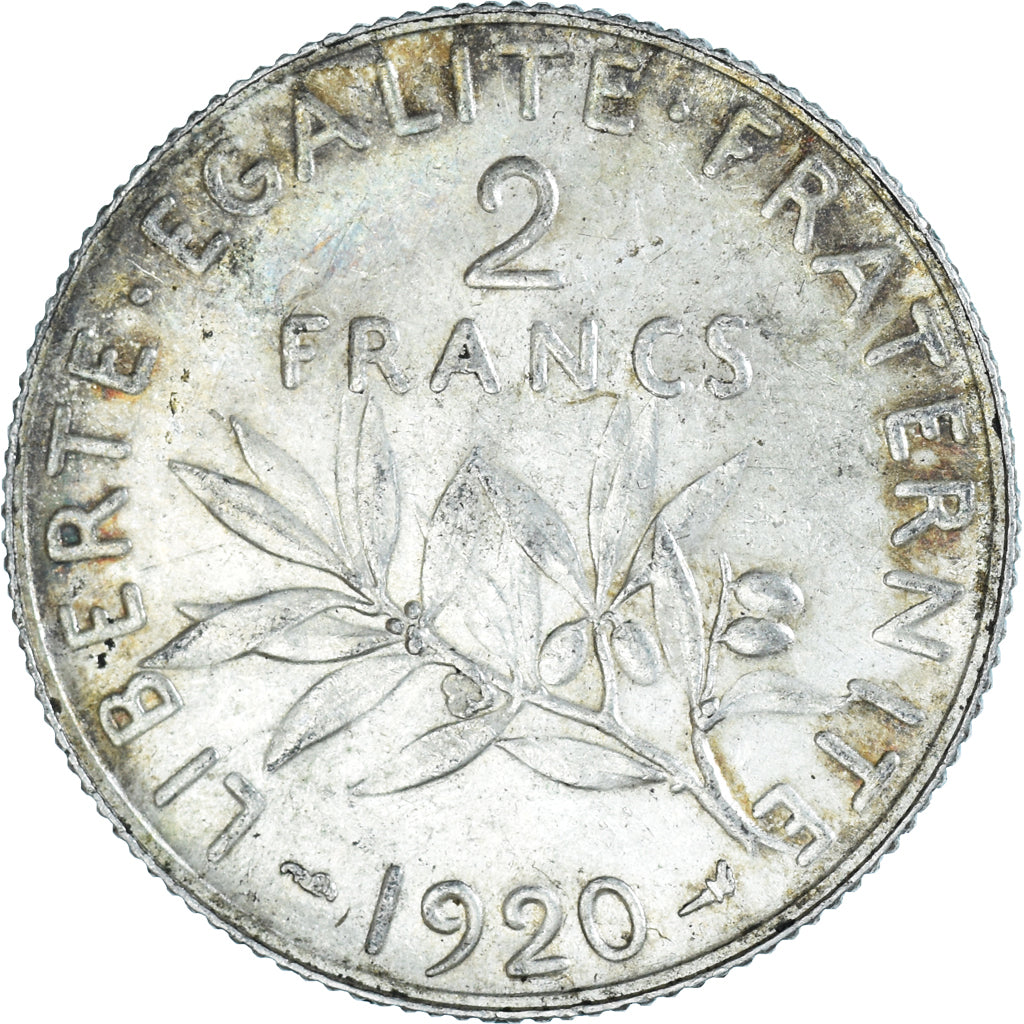 Coin, France, Semeuse, 2 Francs, 1920, Paris, EF(40-45), Silver, KM:845.1