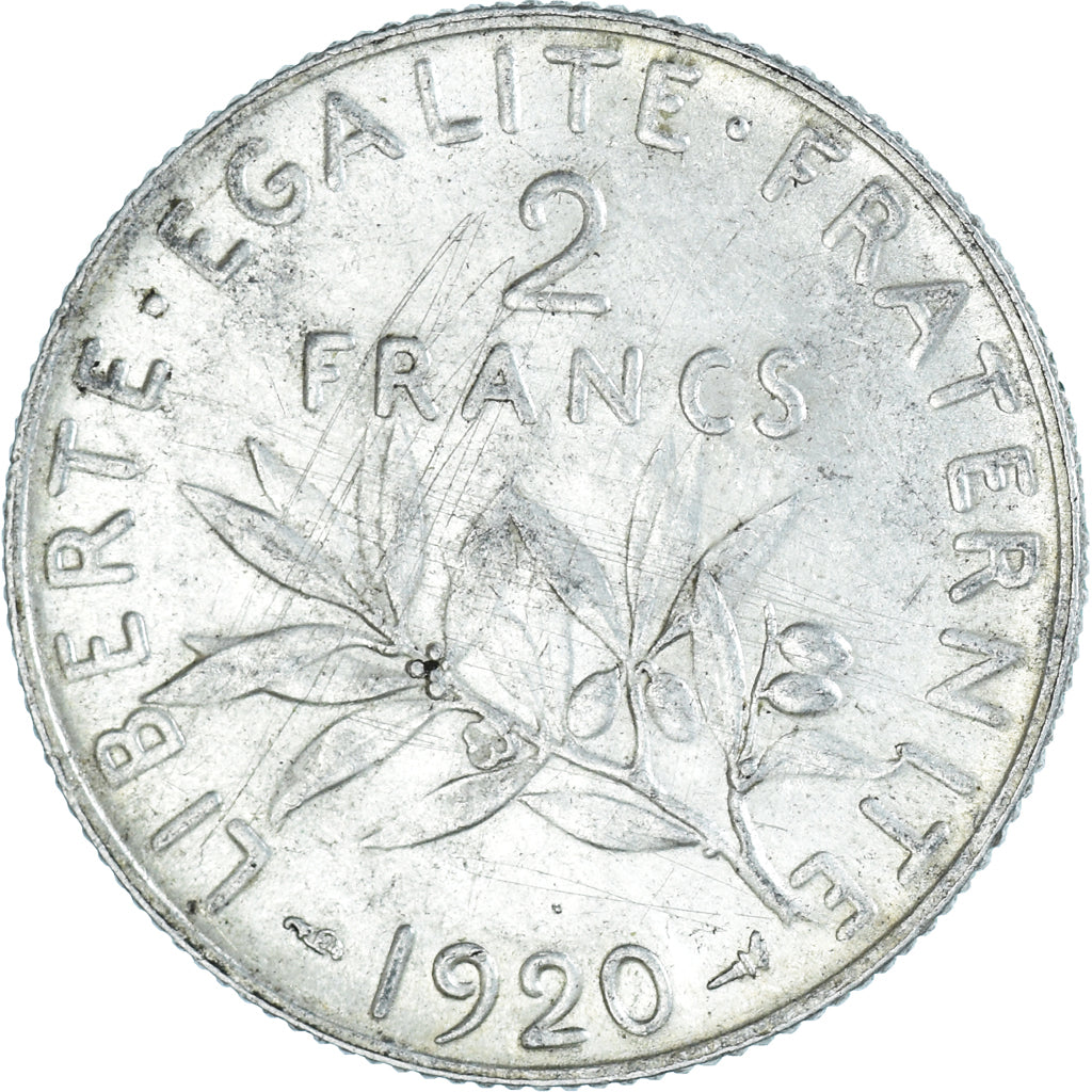 Coin, France, Semeuse, 2 Francs, 1920, Paris, EF(40-45), Silver, KM:845.1