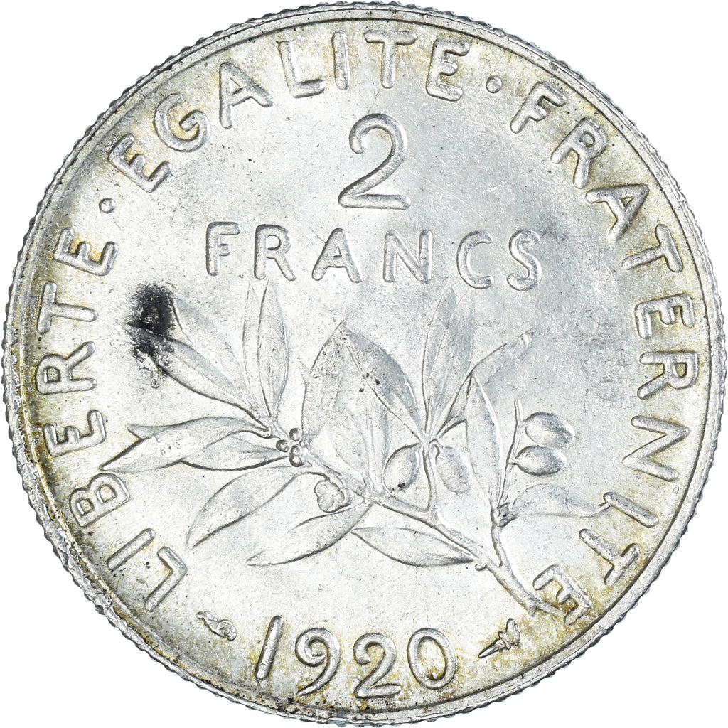 Coin, France, Semeuse, 2 Francs, 1920, Paris, AU(55-58), Silver, KM:845.1