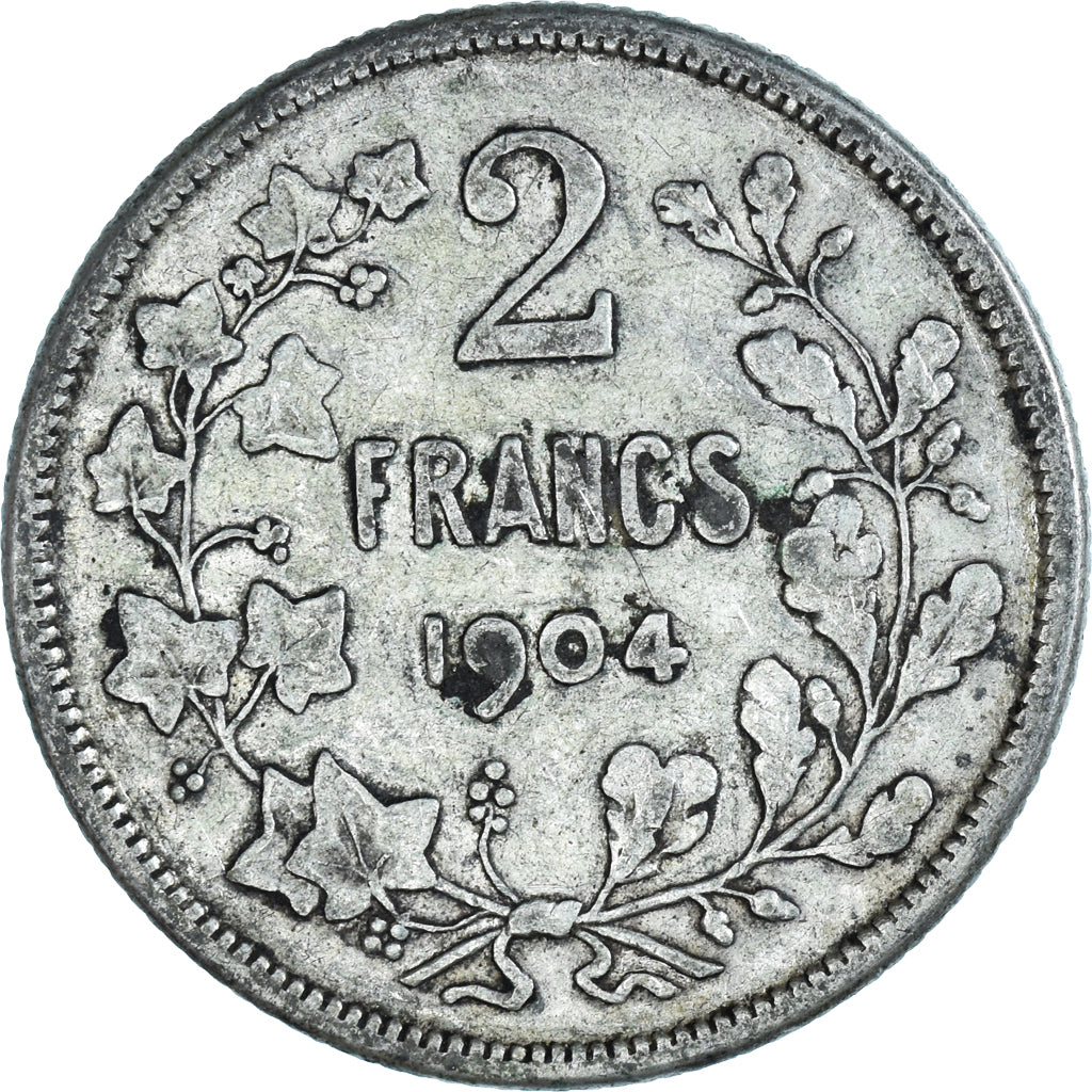 Coin, Belgium, 2 Francs, 2 Frank, 1904, VF(20-25), Silver, KM:58.1