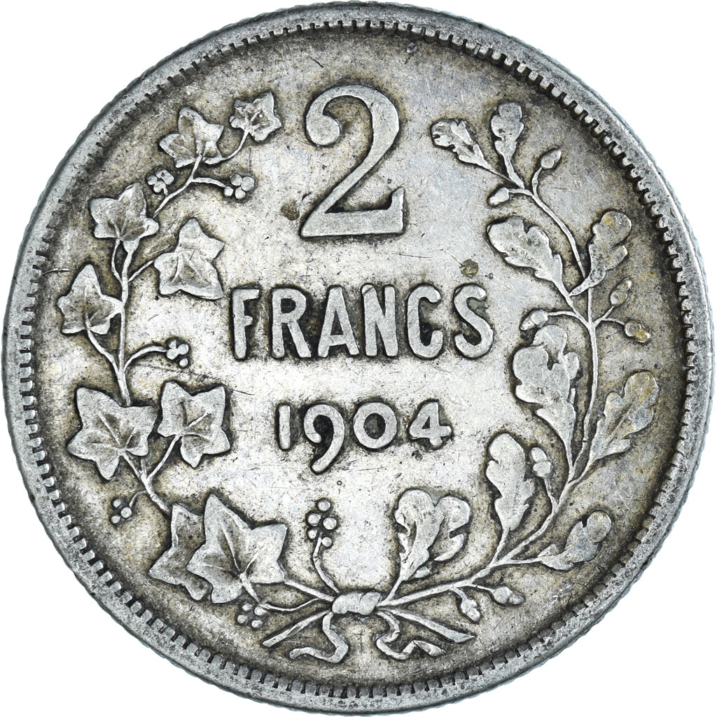 Coin, Belgium, 2 Francs, 2 Frank, 1904, VF(30-35), Silver, KM:58.1