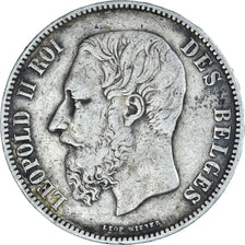 Coin, Belgium, Leopold II, 5 Francs, 5 Frank, 1876, VF(30-35), Silver, KM:24