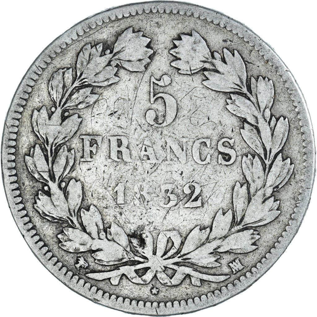 Coin, France, Louis-Philippe, 5 Francs, 1832, Marseille, VF(20-25), Silver