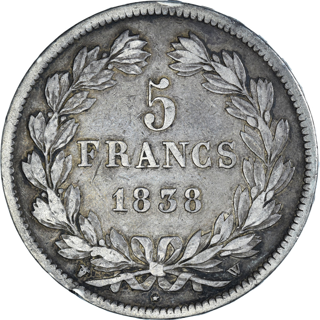 Monnaie, France, Louis-Philippe, 5 Francs, 1838, Lille, TB, Argent, Gadoury:678