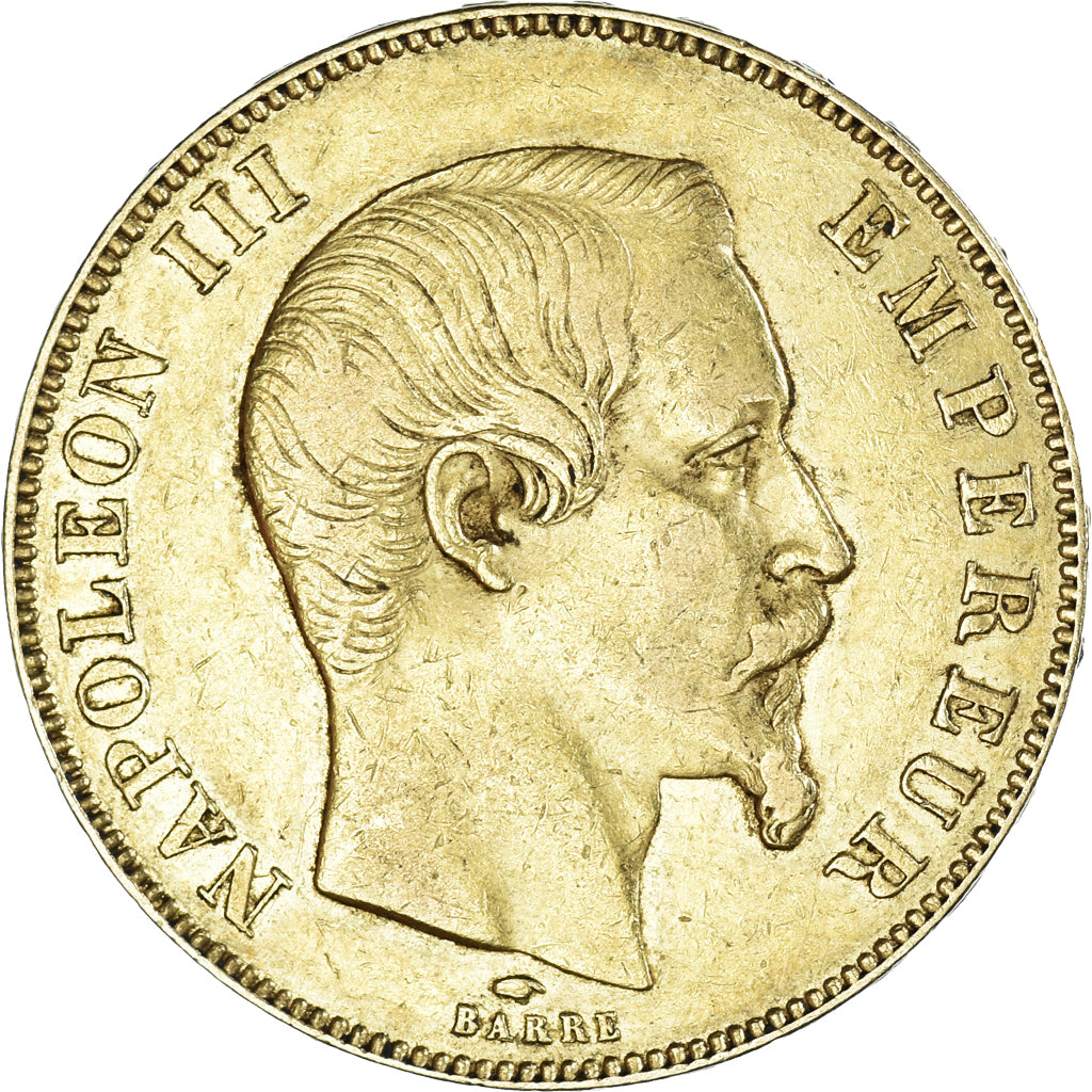 Coin, France, Napoleon III, 50 Francs, 1857, Paris, AU(50-53), Gold, KM:785.1