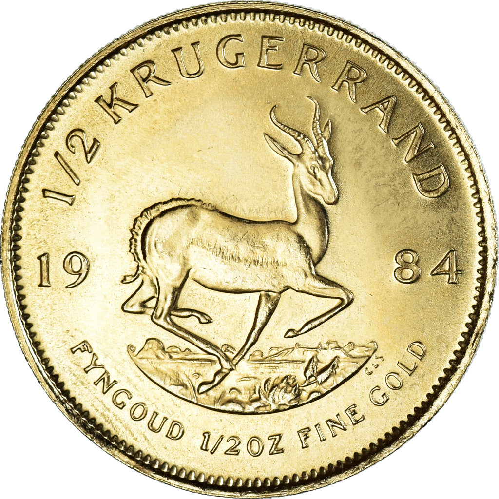 Coin, South Africa, 1/2 Krugerrand, 1984, MS(65-70), Gold, KM:107