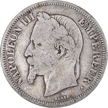 Monnaie, France, Napoleon III, 2 Francs, 1866, Paris, B+, Argent, Gadoury:527