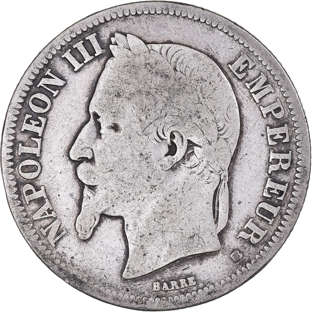Munten, Frankrijk, Napoleon III, 2 Francs, 1866, Strasbourg, FR, Zilver
