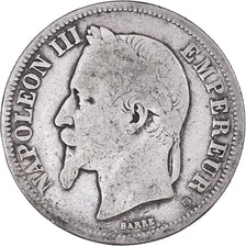 Munten, Frankrijk, Napoleon III, 2 Francs, 1866, Strasbourg, FR, Zilver