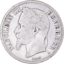 Moneta, Francia, Napoleon III, 2 Francs, 1867, Paris, B+, Argento, KM:807.1