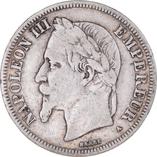 Monnaie, France, Napoleon III, 2 Francs, 1870, Paris, TB+, Argent, Gadoury:527