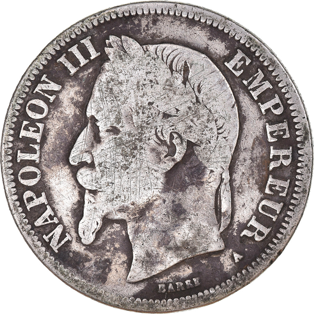 Moneta, Francja, Napoleon III, 2 Francs, 1869, Paris, F(12-15), Srebro