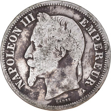 Moneta, Francja, Napoleon III, 2 Francs, 1869, Paris, F(12-15), Srebro