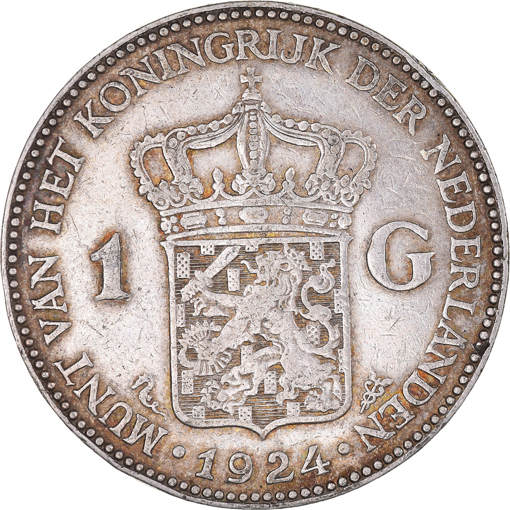 Moneta, Paesi Bassi, Wilhelmina I, Gulden, 1924, BB, Argento, KM:161.1