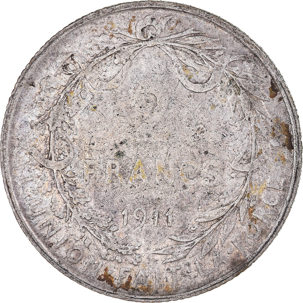 Monnaie, Belgique, 2 Francs, 2 Frank, 1911, TB+, Argent, KM:74