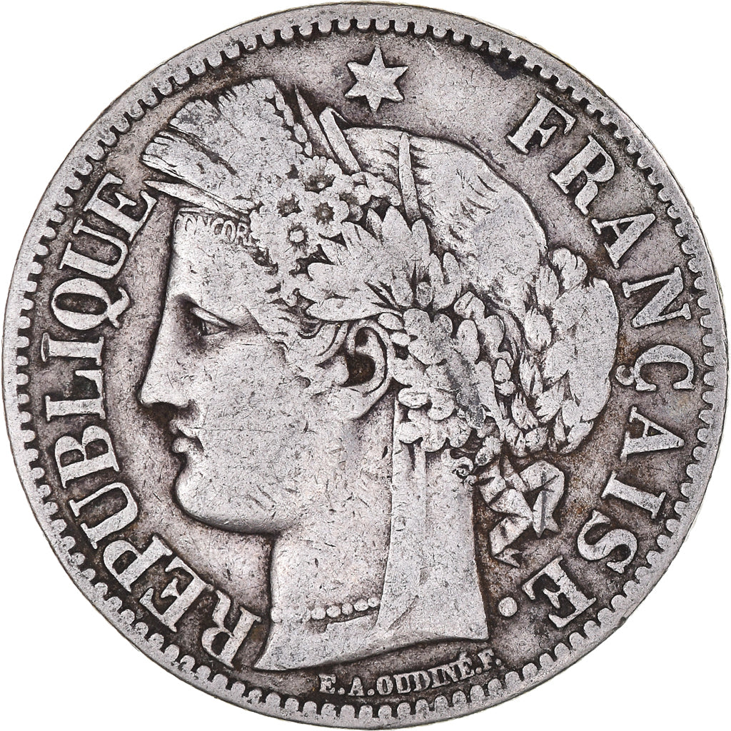 Moneda, Francia, Cérès, 2 Francs, 1870, Paris, BC, Plata, KM:816.1