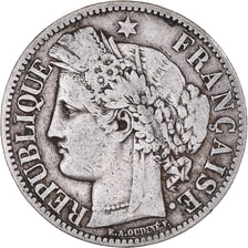 Moneda, Francia, Cérès, 2 Francs, 1870, Paris, BC, Plata, KM:816.1