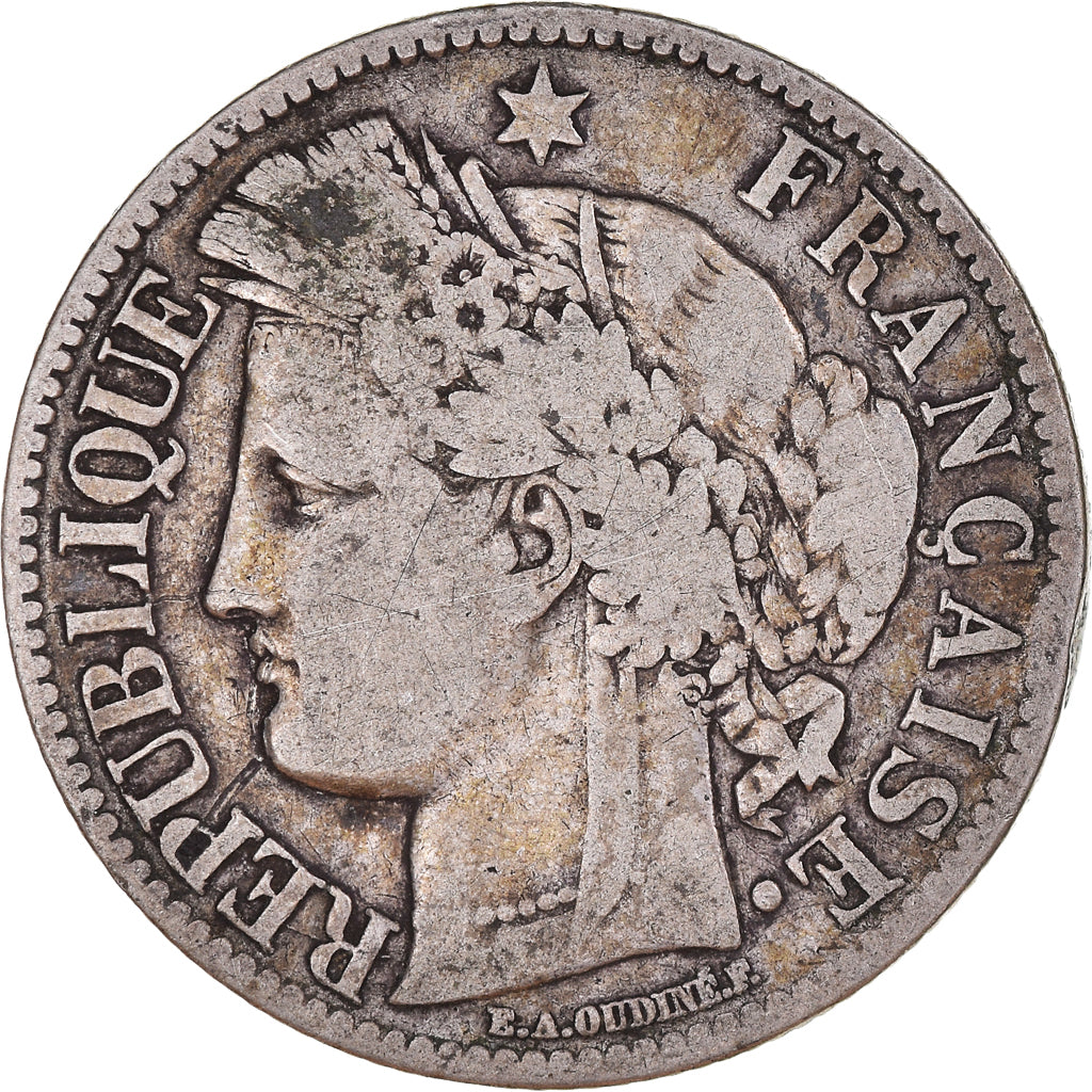 Munten, Frankrijk, Cérès, 2 Francs, 1870, Bordeaux, FR, Zilver, KM:816.2