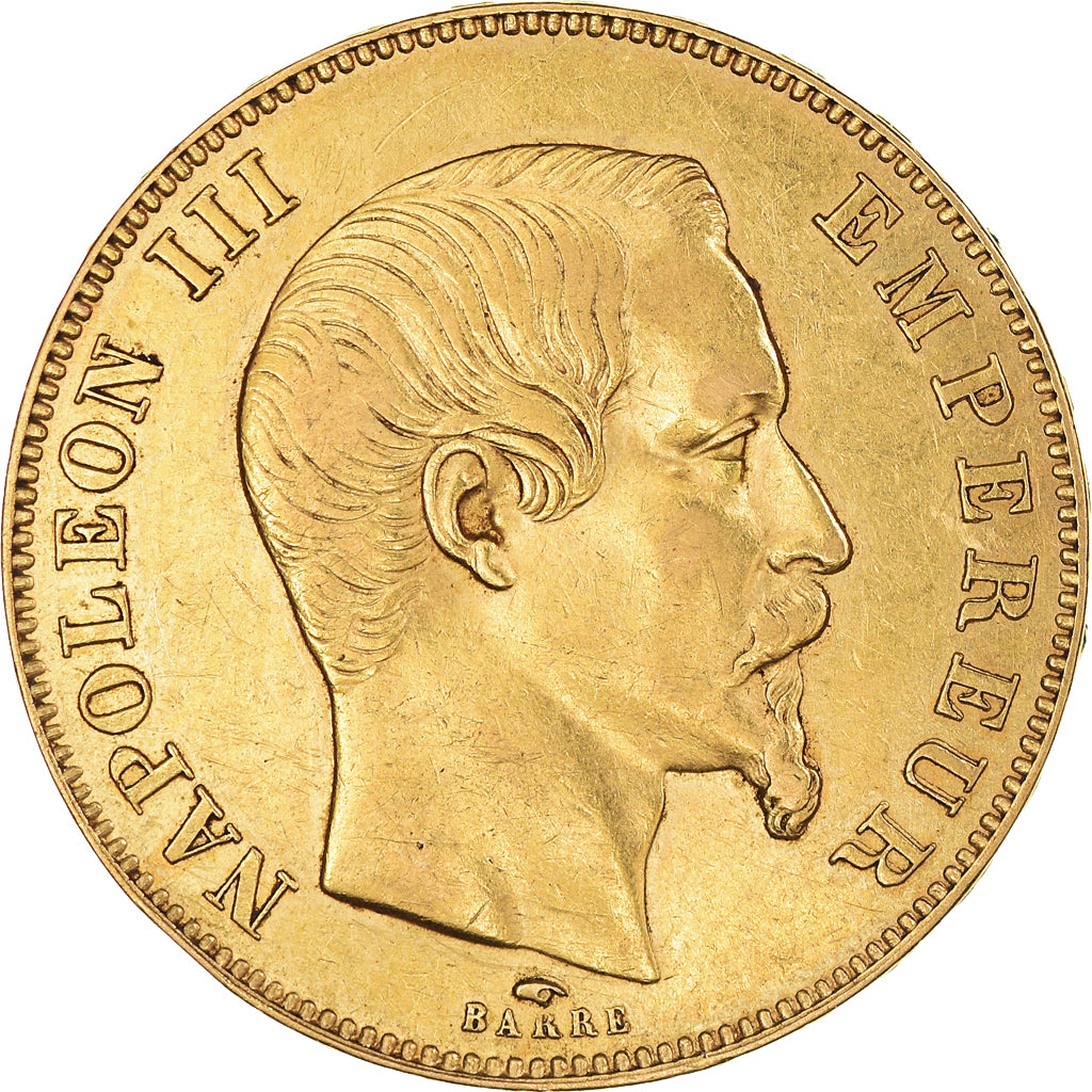 Moneda, Francia, Napoleon III, 50 Francs, 1857, Paris, MBC, Oro, KM:785.1