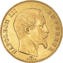 Moneda, Francia, Napoleon III, 50 Francs, 1857, Paris, MBC, Oro, KM:785.1
