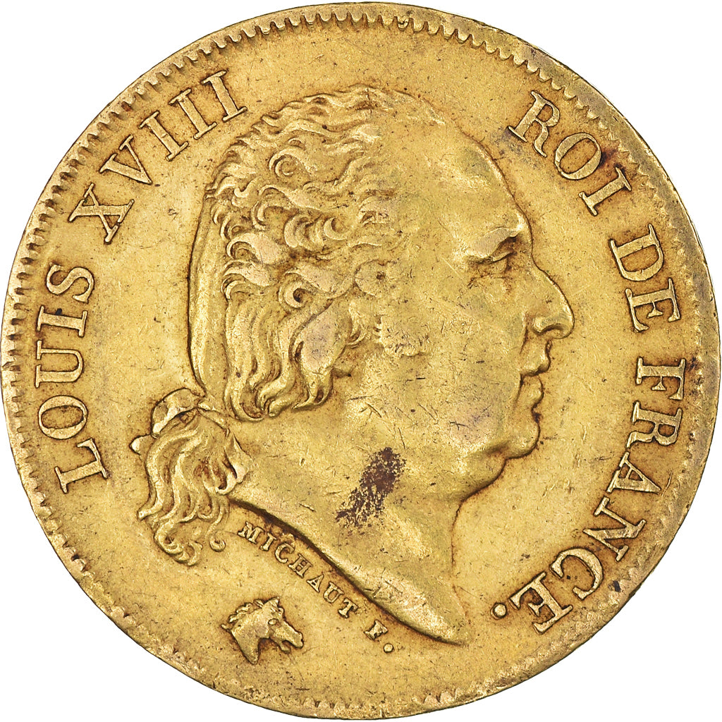 Coin, France, Louis XVIII, 40 Francs, 1817, Paris, EF(40-45), Gold, KM:713.1