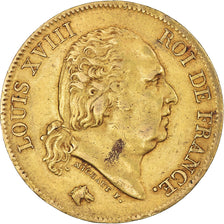 Coin, France, Louis XVIII, 40 Francs, 1817, Paris, EF(40-45), Gold, KM:713.1