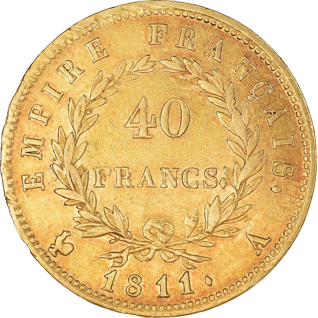 Moneta, Francia, Napoléon I, 40 Francs, 1811, Paris, BB+, Oro, KM:696.1