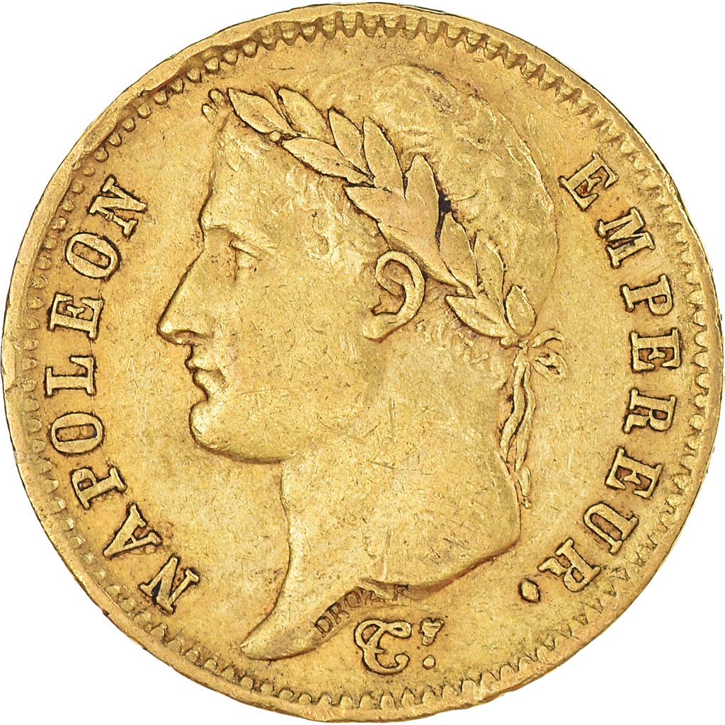 Moneda, Francia, Napoléon I, 20 Francs, 1808, Paris, BC+, Oro, KM:687.1
