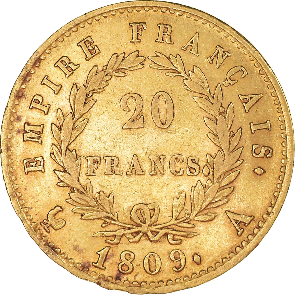 Monnaie, France, Napoléon I, 20 Francs, 1809, Paris, TTB, Or, Gadoury:1025