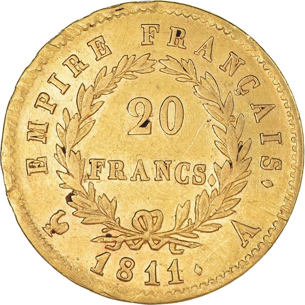 Monnaie, France, Napoléon I, 20 Francs, 1811, Paris, TTB+, Or, Gadoury:1025