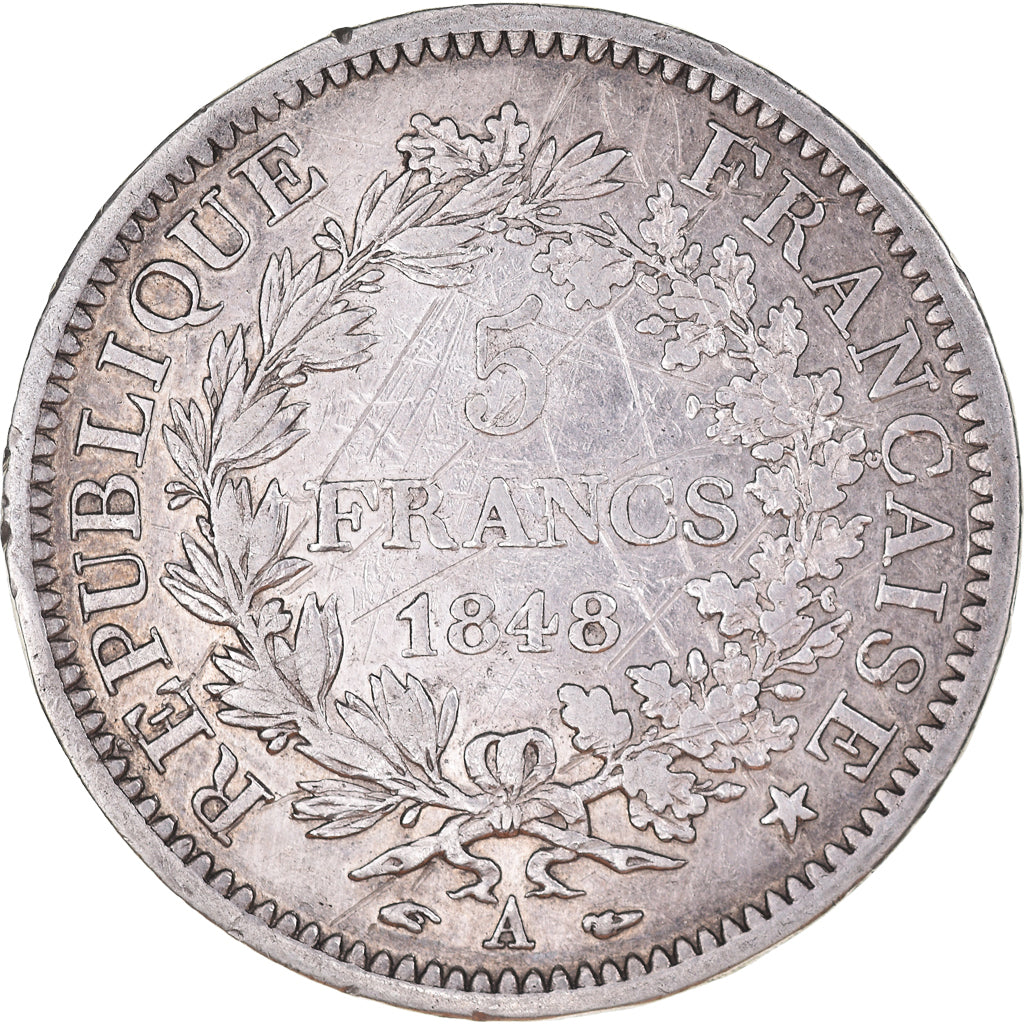 Coin, France, Hercule, 5 Francs, 1848, Paris, VF(30-35), Silver, KM:756.1