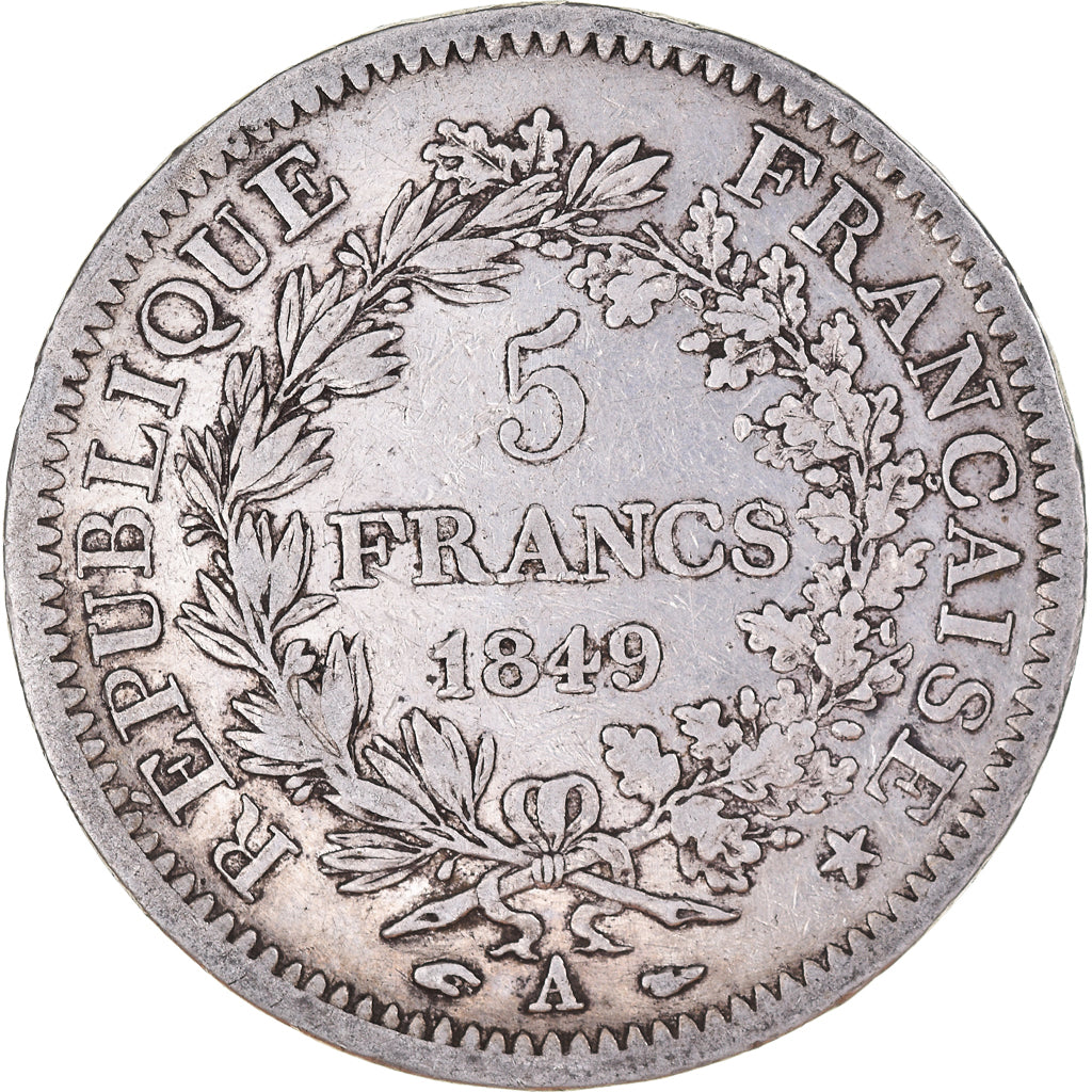 Coin, France, Hercule, 5 Francs, 1849, Paris, VF(30-35), Silver, KM:756.1