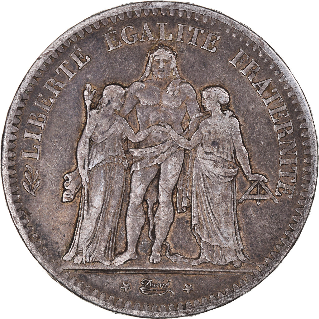 Moneta, Francia, Hercule, 5 Francs, 1849, Paris, MB+, Argento, KM:756.1