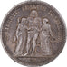 Moneta, Francia, Hercule, 5 Francs, 1849, Paris, MB+, Argento, KM:756.1