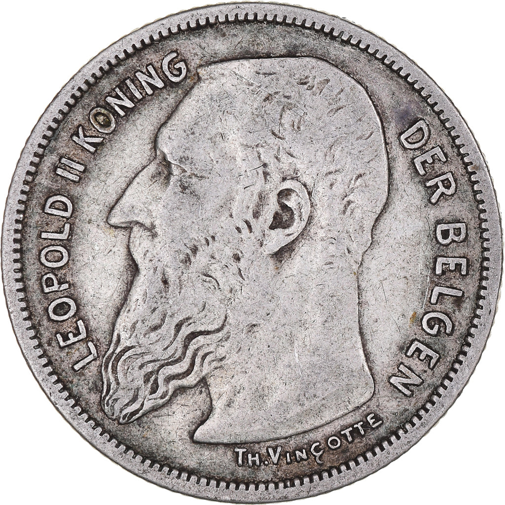 Moneda, Bélgica, 2 Francs, 2 Frank, 1904, BC+, Plata, KM:59