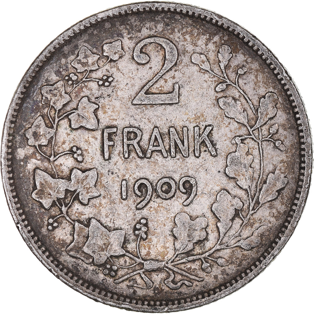 Moneta, Belgio, 2 Francs, 2 Frank, 1909, MB, Argento, KM:59